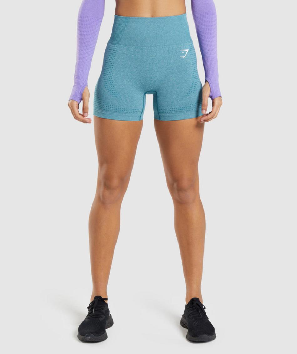 Szorty Damskie Gymshark Vital Seamless 2.0 Turkusowe | PL 2389SGL